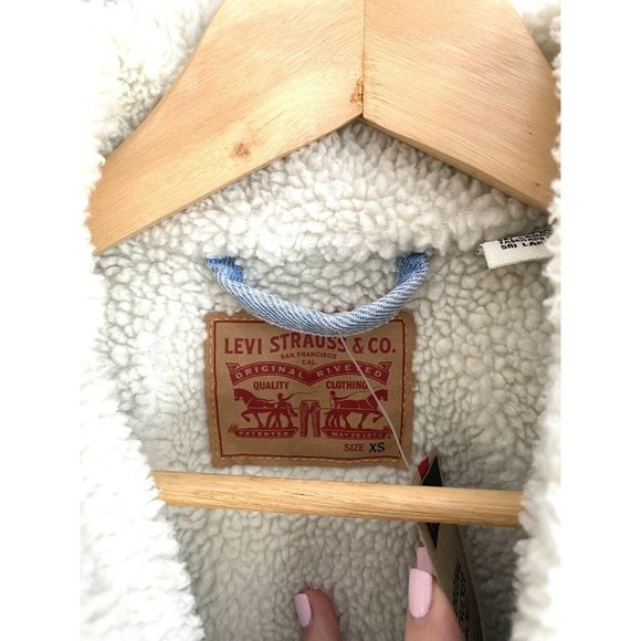 Levis Original Sherpa Trucker Denim Jean Jacket - Picture 6 of 10